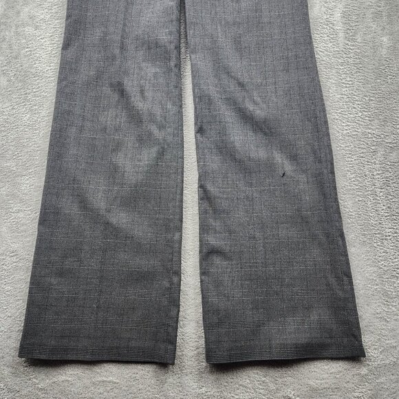 Smart Set Womens Pants Size 8 Reg Wide Leg Flaw Pockets High Waist Grey Check - Picture 5 of 15